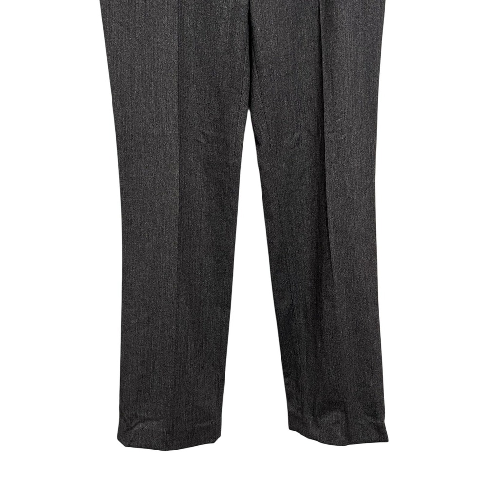 Tahari Pants Womens 8 Gray Herringbone Straight Leg Tweed Dress Work Altered Hem - Picture 5 of 8